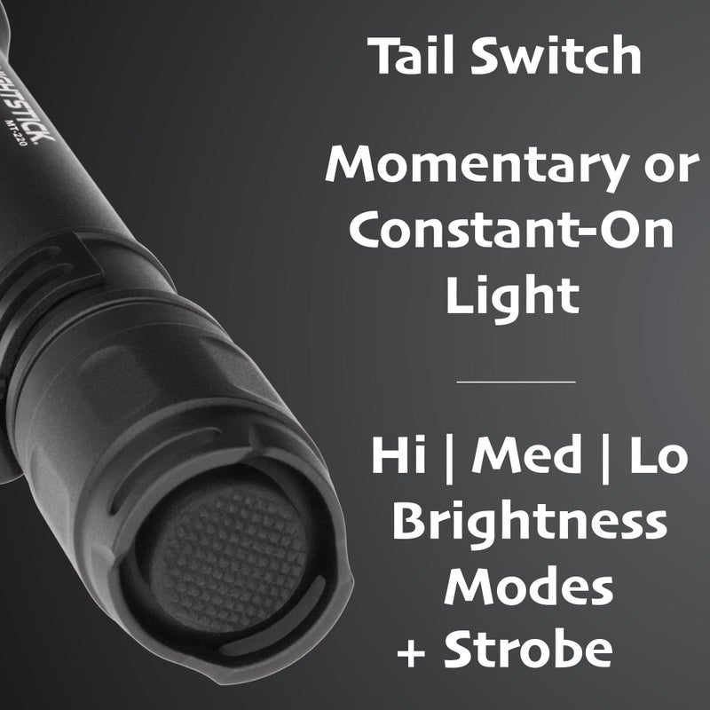 Nightstick MT-220 Mini-TAC PRO Metal Multi-Function LED Flashlight-2 AA, 6-Inch, Black - Image 4